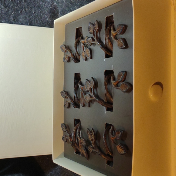 Pottery Barn Kitchen Pottery Barn Aspen Leaf Napkin Rings New